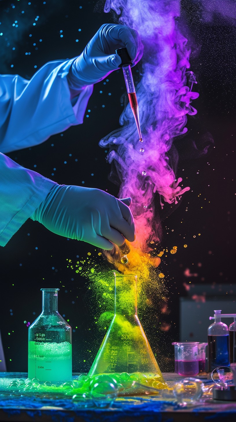 Vibrant Chemical Reaction